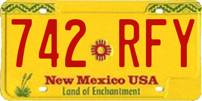NM license plate 742RFY