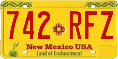 NM license plate 742RFZ