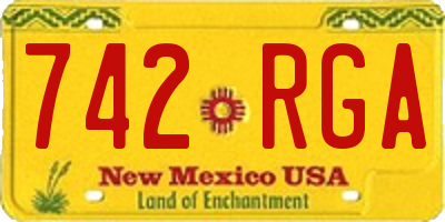 NM license plate 742RGA