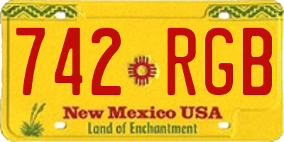 NM license plate 742RGB