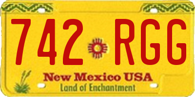 NM license plate 742RGG