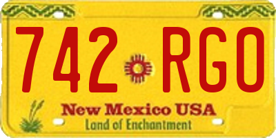 NM license plate 742RGO