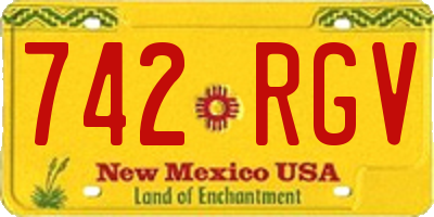 NM license plate 742RGV