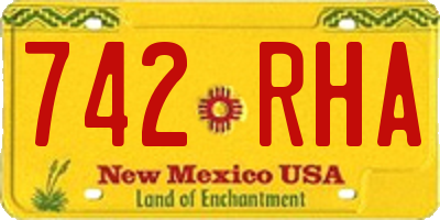 NM license plate 742RHA