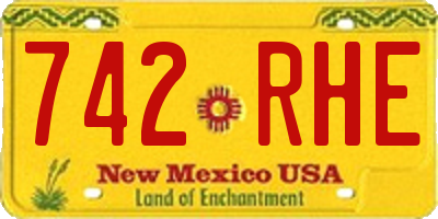 NM license plate 742RHE