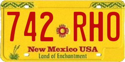 NM license plate 742RHO