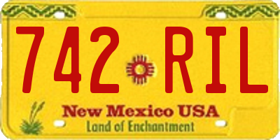 NM license plate 742RIL