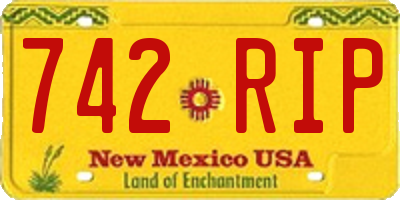 NM license plate 742RIP