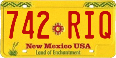 NM license plate 742RIQ