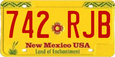 NM license plate 742RJB