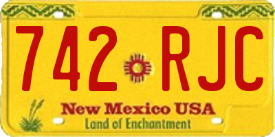 NM license plate 742RJC