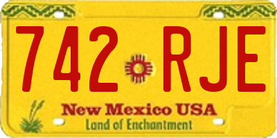 NM license plate 742RJE