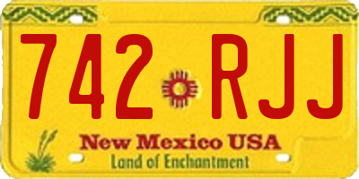 NM license plate 742RJJ