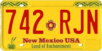 NM license plate 742RJN