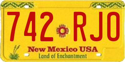 NM license plate 742RJO