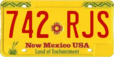 NM license plate 742RJS