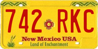 NM license plate 742RKC