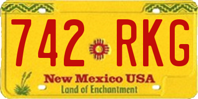 NM license plate 742RKG