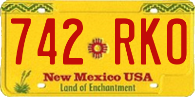 NM license plate 742RKO