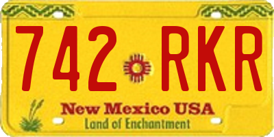 NM license plate 742RKR