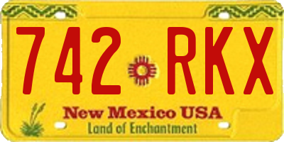 NM license plate 742RKX