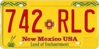 NM license plate 742RLC