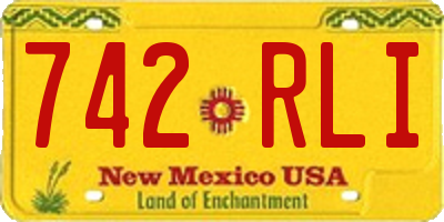NM license plate 742RLI
