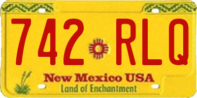 NM license plate 742RLQ