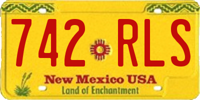 NM license plate 742RLS