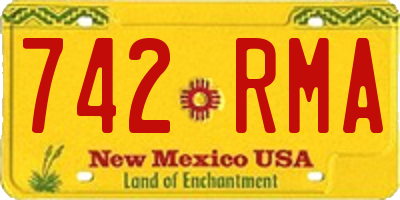NM license plate 742RMA
