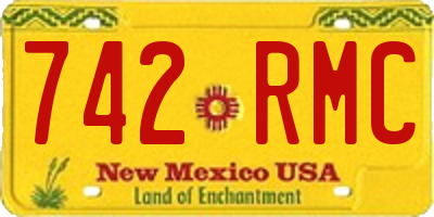 NM license plate 742RMC