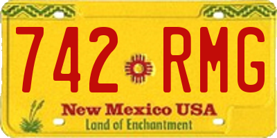 NM license plate 742RMG