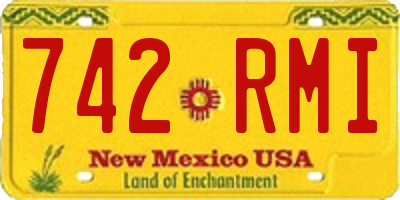 NM license plate 742RMI