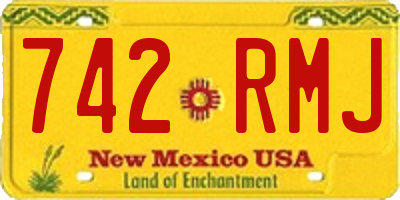 NM license plate 742RMJ