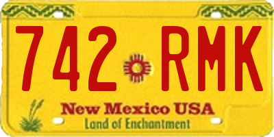 NM license plate 742RMK