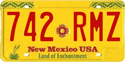 NM license plate 742RMZ