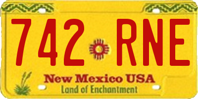 NM license plate 742RNE