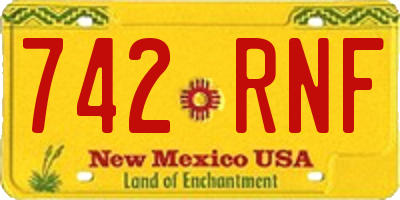 NM license plate 742RNF
