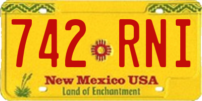 NM license plate 742RNI