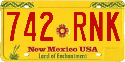 NM license plate 742RNK