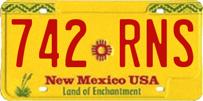 NM license plate 742RNS