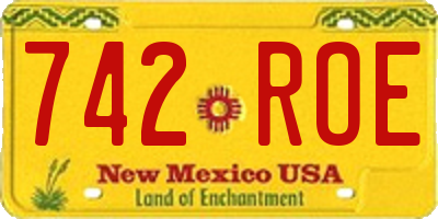 NM license plate 742ROE