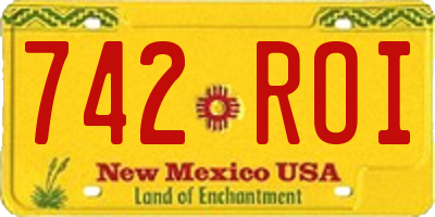 NM license plate 742ROI