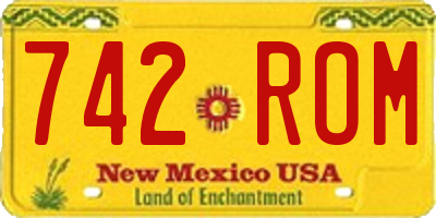 NM license plate 742ROM