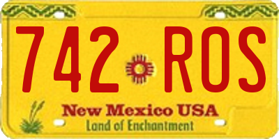 NM license plate 742ROS