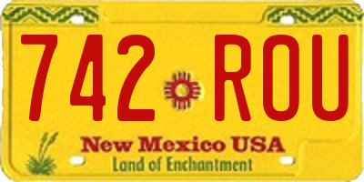 NM license plate 742ROU