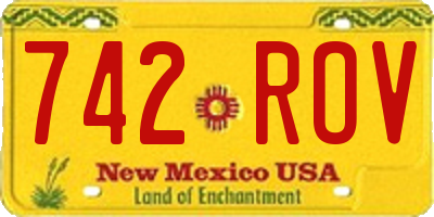 NM license plate 742ROV