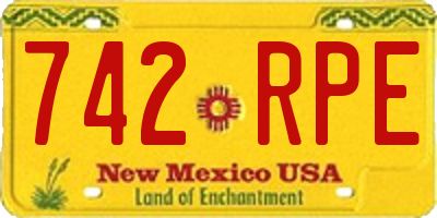 NM license plate 742RPE