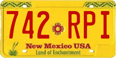 NM license plate 742RPI