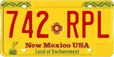 NM license plate 742RPL